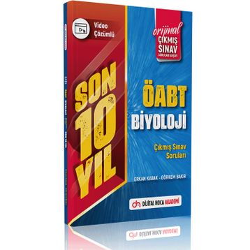 2023 ÖABT Biyoloji Son 10 Yıl Orijinal Video Çözümlü Çıkmış Sınav Soruları Dijital Hoca Akademi Yayınları