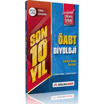 2023 ÖABT Biyoloji Son 10 Yıl Orijinal Video Çözümlü Çıkmış Sınav Soruları Dijital Hoca Akademi Yayınları