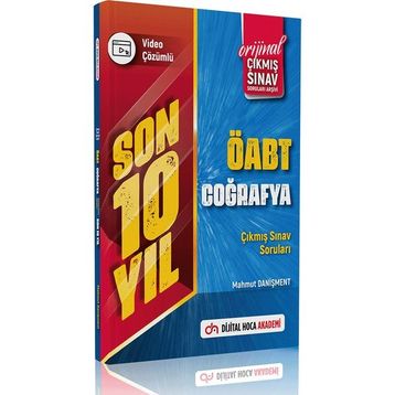 2023 ÖABT Coğrafya Son 10 Yıl Orijinal Video Çözümlü Çıkmış Sınav Soruları Dijital Hoca Akademi Yayınları