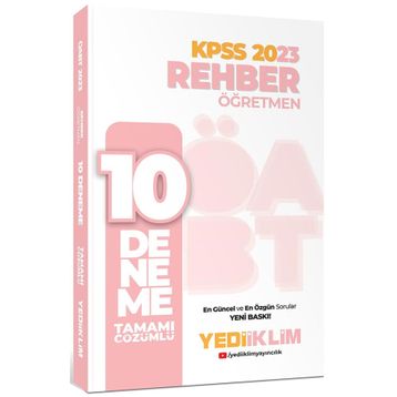 2023 ÖABT Rehber Öğretmen Tamamı Çözümlü 10 Deneme - Yediiklim Yayınları
