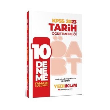2023 Öabt Tarih Öğretmenliği Tamamı Çözümlü 10 Deneme - Yediiklim Yayınları