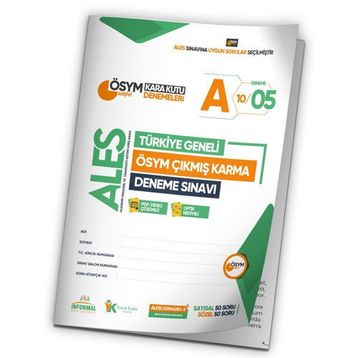2024 ALES ÖSYM Arşivi Karma Kara Kutu Çıkmış Soru Türkiye Geneli D. Çözümlü Deneme 10/5. Kitapçık - İnformal Yayınları