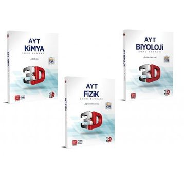 2024 AYT 3D Fizik Kimya Biyoloji Tamamı Video Çözümlü Soru Bankası Seti 3D Yayınları