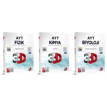 2024 AYT 3D Fizik Kimya Biyoloji Tamamı Video Çözümlü Soru Bankası Seti 3D Yayınları