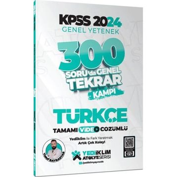 2024 KPSS Genel Yetenek Türkçe 300 Soruda Tamamı Video Çözümlü Genel Tekrar Kampı - Yediiklim Yayınları