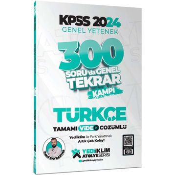2024 KPSS Genel Yetenek Türkçe 300 Soruda Tamamı Video Çözümlü Genel Tekrar Kampı - Yediiklim Yayınları