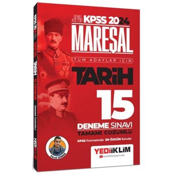 2024 KPSS Mareşal Genel Kültür Tarih Tüm Adaylar için Tamamı Çözümlü 15 Deneme Sınavı Yediiklim Yayınları
