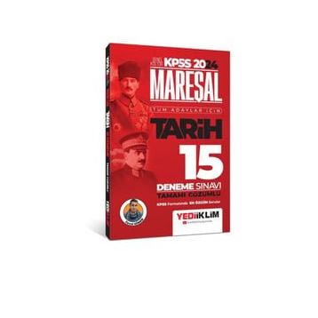 2024 KPSS Mareşal Genel Kültür Tarih Tüm Adaylar için Tamamı Çözümlü 15 Deneme Sınavı Yediiklim Yayınları