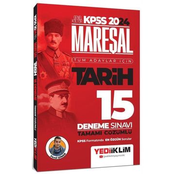 2024 KPSS Mareşal Genel Kültür Tarih Tüm Adaylar için Tamamı Çözümlü 15 Deneme Sınavı Yediiklim Yayınları