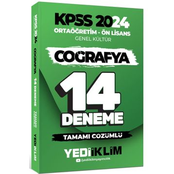 2024 KPSS Ortaöğretim Ön Lisans Genel Kültür Coğrafya Tamamı Çözümlü 14 Deneme - Yediiklim Yayınları