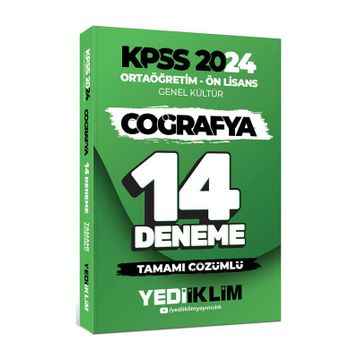 2024 KPSS Ortaöğretim Ön Lisans Genel Kültür Coğrafya Tamamı Çözümlü 14 Deneme - Yediiklim Yayınları