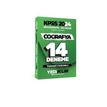2024 KPSS Ortaöğretim Ön Lisans Genel Kültür Coğrafya Tamamı Çözümlü 14 Deneme - Yediiklim Yayınları