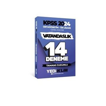2024 KPSS Ortaöğretim Ön Lisans Genel Kültür Vatandaşlık Tamamı Çözümlü 14 Deneme - Yediiklim Yayınları