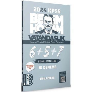 2024 KPSS Vatandaşlık Tamamı Çözümlü 6+5+7 Deneme Benim Hocam Yayınları
