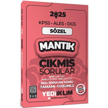 2025 KPSS ALES DGS Sözel Mantık Çıkmış Sorular ve Çözümleri - Yediiklim Yayınları