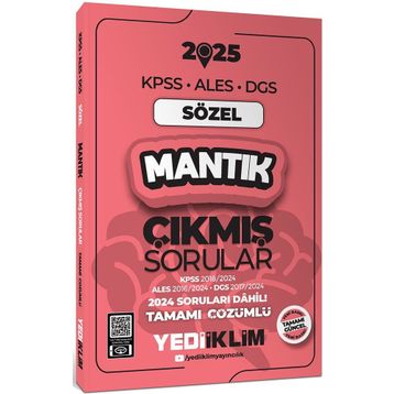 2025 KPSS ALES DGS Sözel Mantık Çıkmış Sorular ve Çözümleri - Yediiklim Yayınları