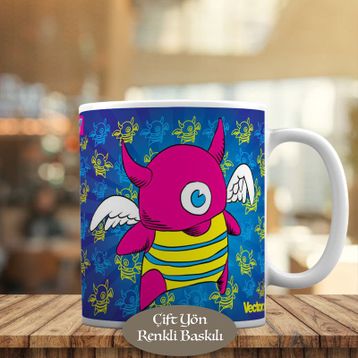 21-1092 Pembe Kanatlı Canavar Kupa Bardak