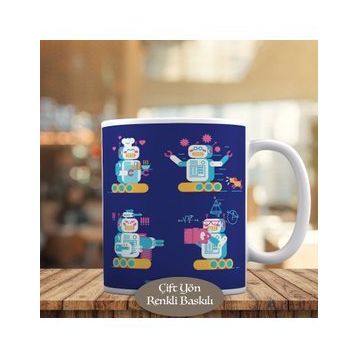 23-2147 Sevimli Duygusal Kişilikli Robot Kupa Bardak