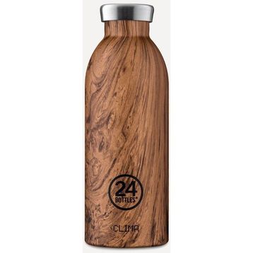 24 Bottles 500 ml Kahverengi Clima Bottle Wood Sequoia Paslanmaz Çelik Termos 500 ml