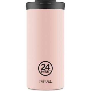 24 Bottles 600 ml Pembe Travel Tumbler Dusty Pink Paslanmaz Çelik Termos Bardak