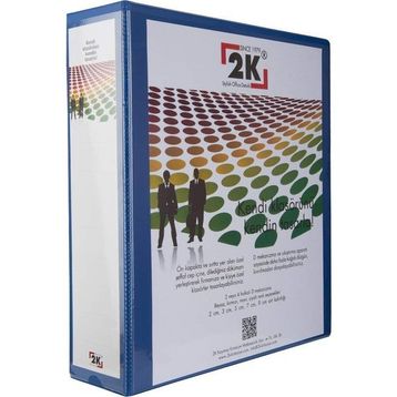 2K 07-2D-M Mavi 7 cm sırtlı 2 Halka D Mekanizmalı A4 Pvc Cepli Firma Tanıtım Klasörü