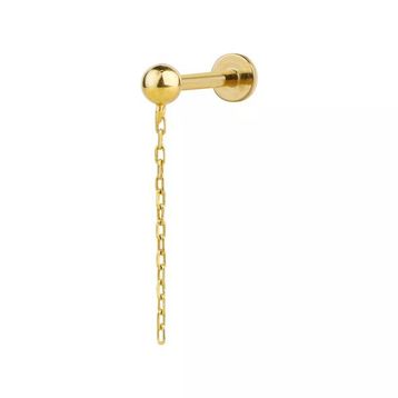 3 mm Top Zincirli Altın Piercing