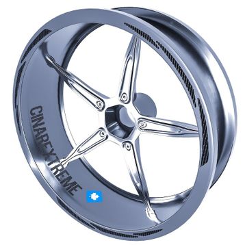 3 Parça Tasarımlı Siyah Karbon Fiber Dokulu Jant Şeridi Sticker Çınar Extreme