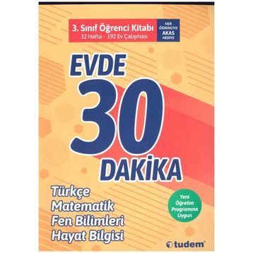 3. Sınıf Evde 30 Dakika Öğrenci Kitabı - Tudem