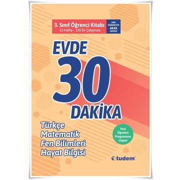 3. Sınıf Evde 30 Dakika Öğrenci Kitabı - Tudem