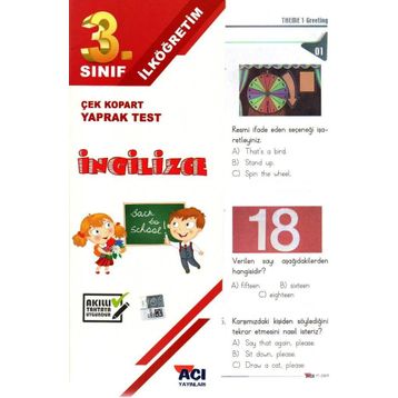 3.Sınıf İngilizce Çek Kopart Yaprak Test Açı Yayınları