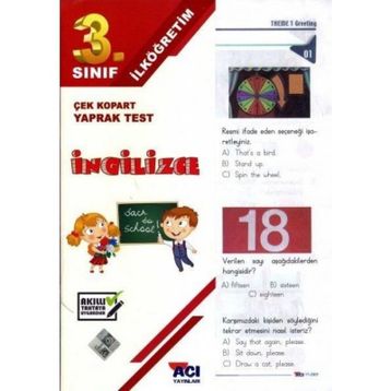 3.Sınıf İngilizce Çek Kopart Yaprak Test Açı Yayınları