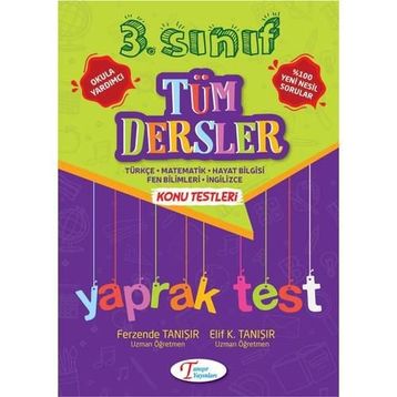 3. Sınıf Tüm Dersler Yaprak Test Tanışır Yayınları