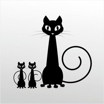 30 cm Aile Kedisi Folyo Sticker