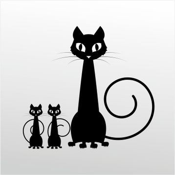 30 cm Aile Kedisi Folyo Sticker