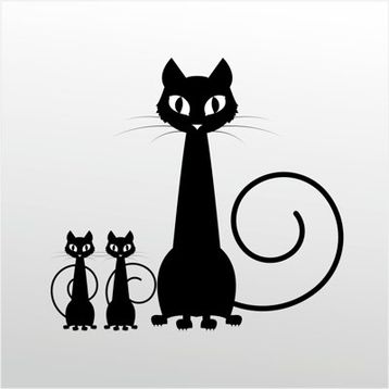 30 cm Aile Kedisi Folyo Sticker