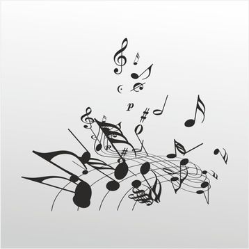 30 cm Müzik Notaları Folyo Sticker