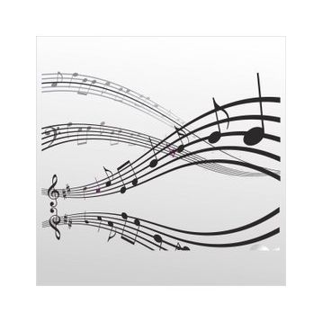 30 cm Müzik Notaları Folyo Sticker