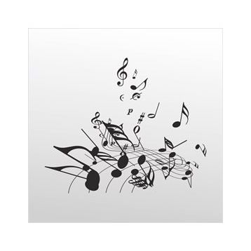 30 cm Müzik Notaları Folyo Sticker