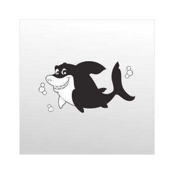 30 cm Tatlı Köpek Balığı Folyo Sticker