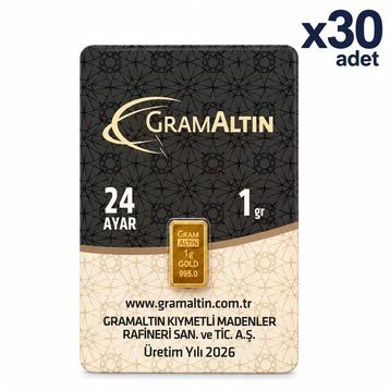 30X1 gr 24 Ayar Külçe Altın