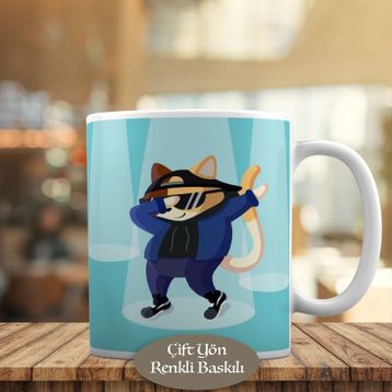 33 Sevimli Hayvan Rapci Kedi Dabbing Kupa Bardak