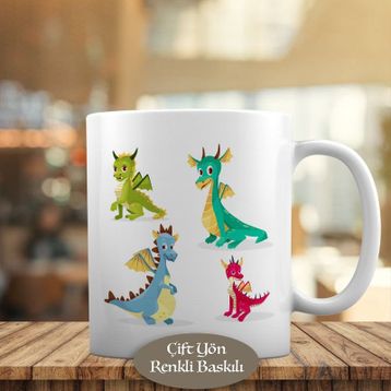 33099-190 Küçük Renkli Ejderhalar Kupa Bardak