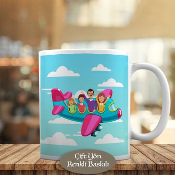 3446-671 Uçaktaki Aile Kupa Bardak