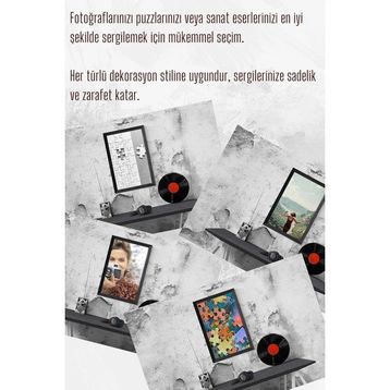 34x48 Eskitme Gri Pvcli Postersiz Puzzle Çerçevesi