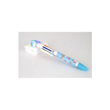 3A Mavi Unicorn Başlıklı 6 Renkli Tükenmez Kalem