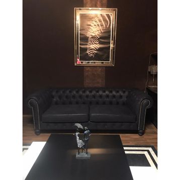 3A Mobilya Black Nubuk Chesterfield