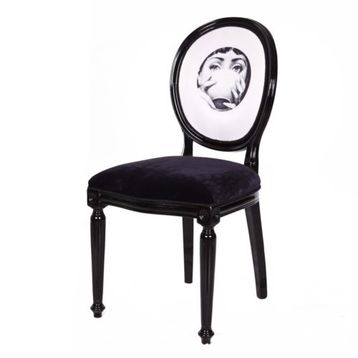 3A Mobilya Fornasetti Siyah Sandalye