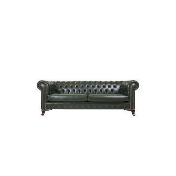 3A Mobilya Green Leather Chesterfield