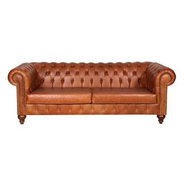 3A Mobilya Hakiki Deri Nappa Chesterfield