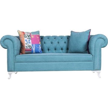 3A Mobilya İkili Turkuaz Chesterfield